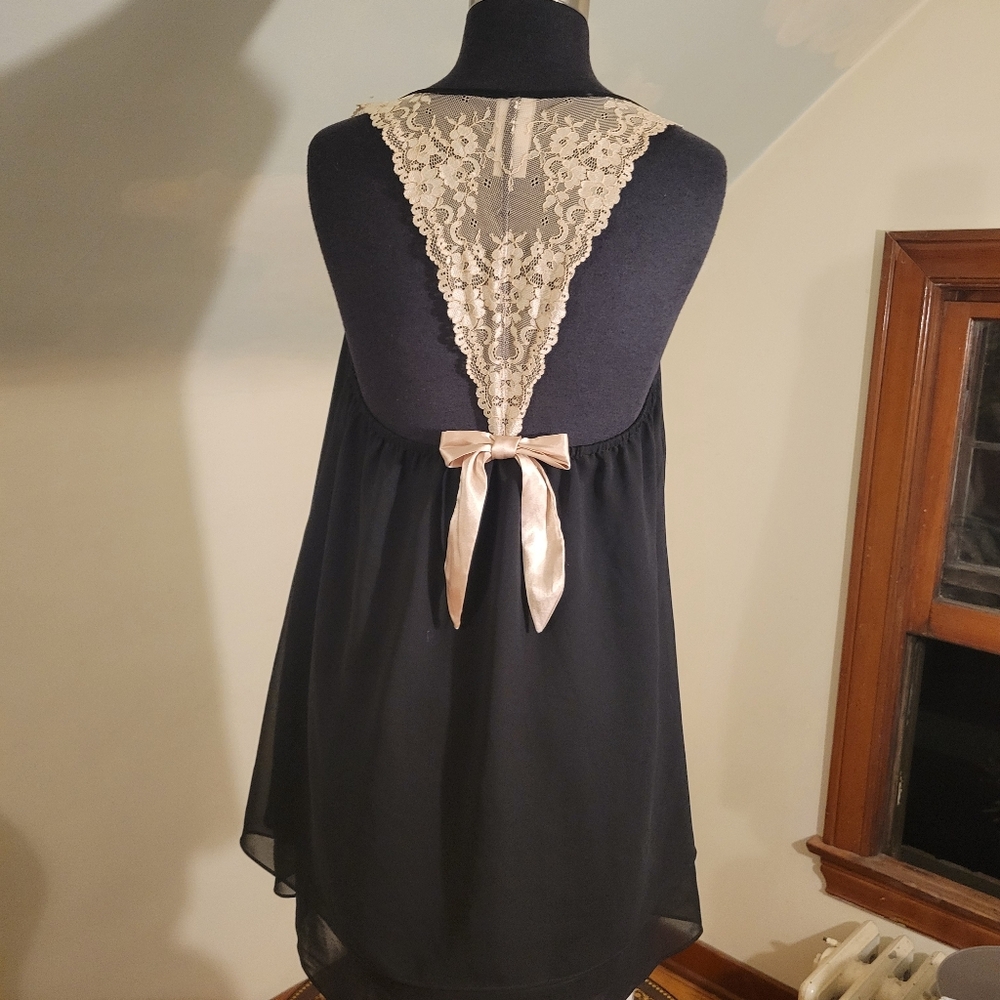 In Bloom Black And Cream Lace Lingerie Size S